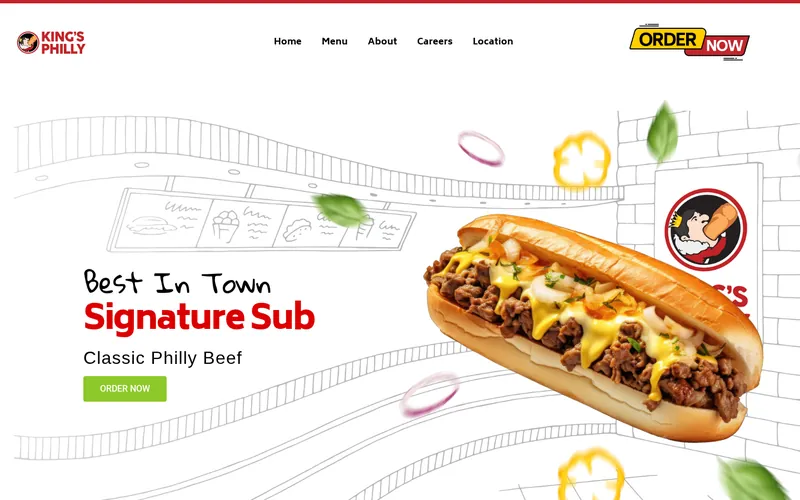 King's Philly website homepage screenshot