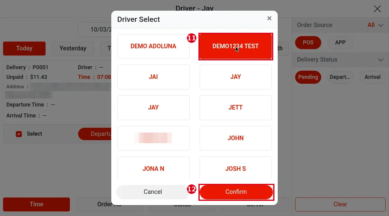 1.10.1 How to assign a driver to a delivery order – 1101-5