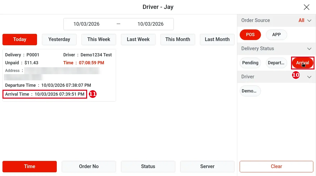 1.10.2 How to mark a delivery as arrived – 1102-5