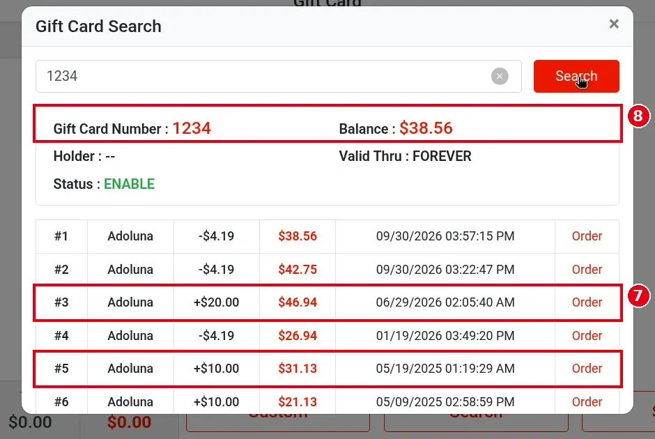 1.11.3 How to reload a gift card – 1113-3