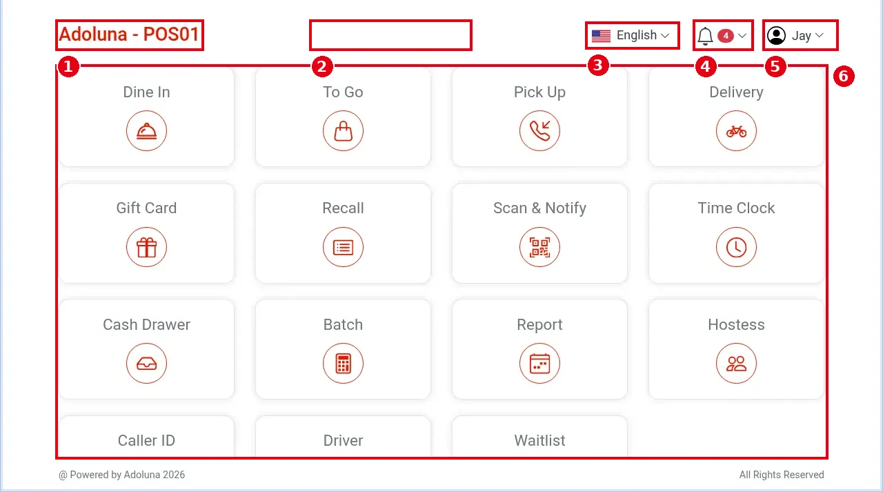 1.1.2 How to find your way around the POS home screen – 112-1