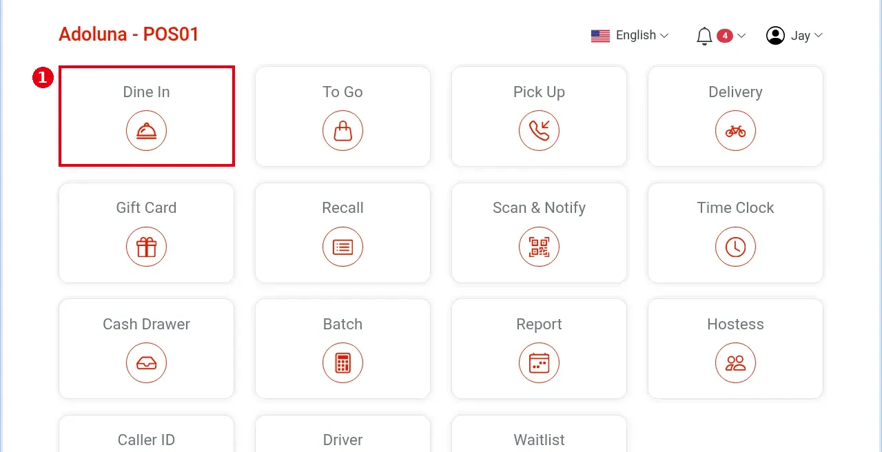 1.2.1 How to start a dine-in order – 121-1