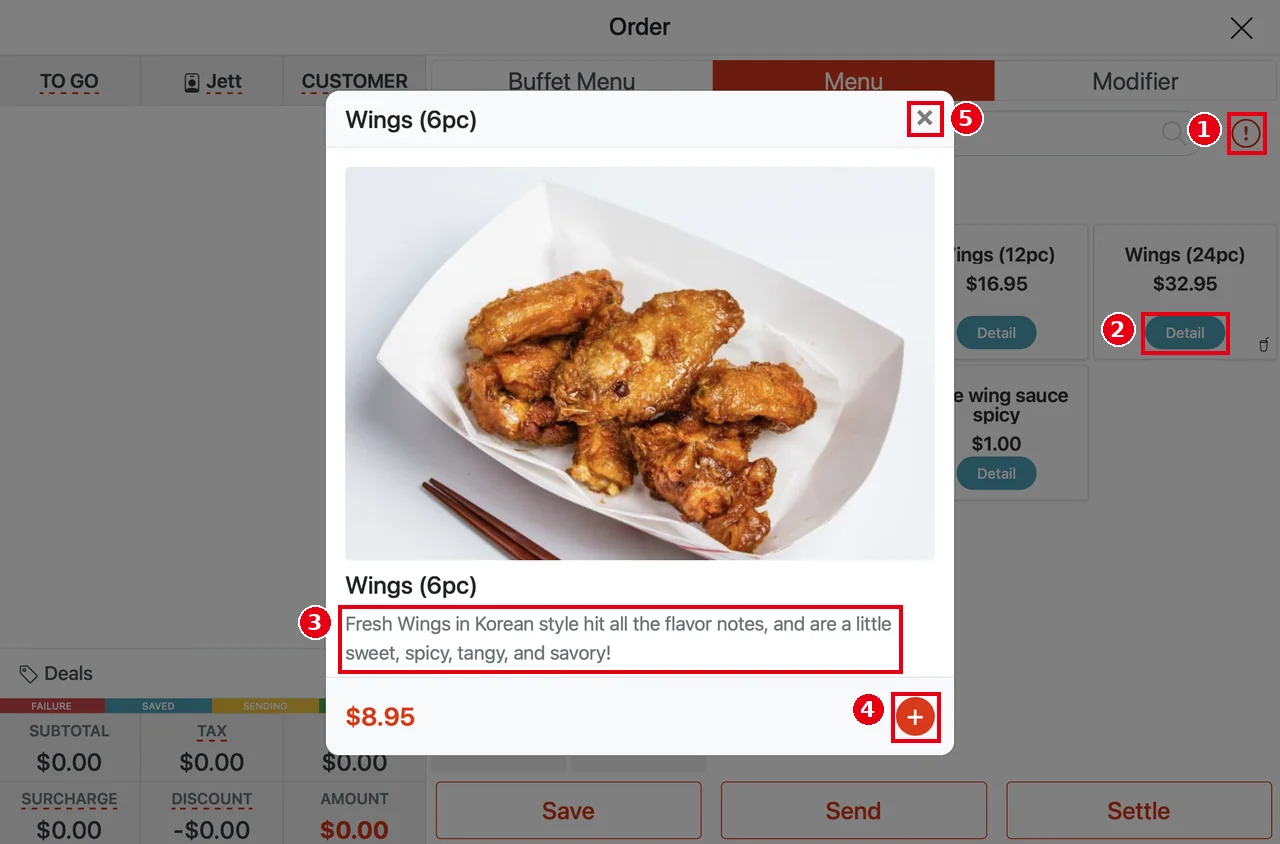 1.2.1 How to start a dine-in order – 121-13