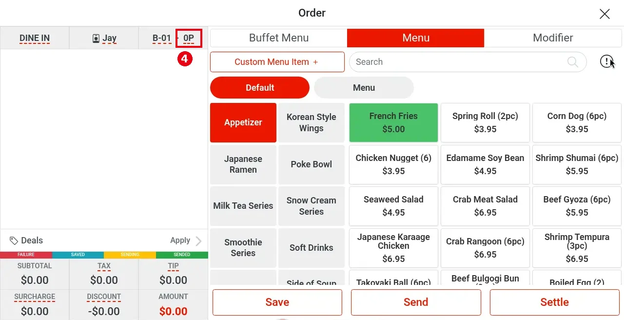 1.2.1 How to start a dine-in order – 121-4