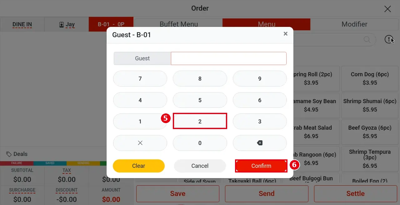 1.2.1 How to start a dine-in order – 121-5