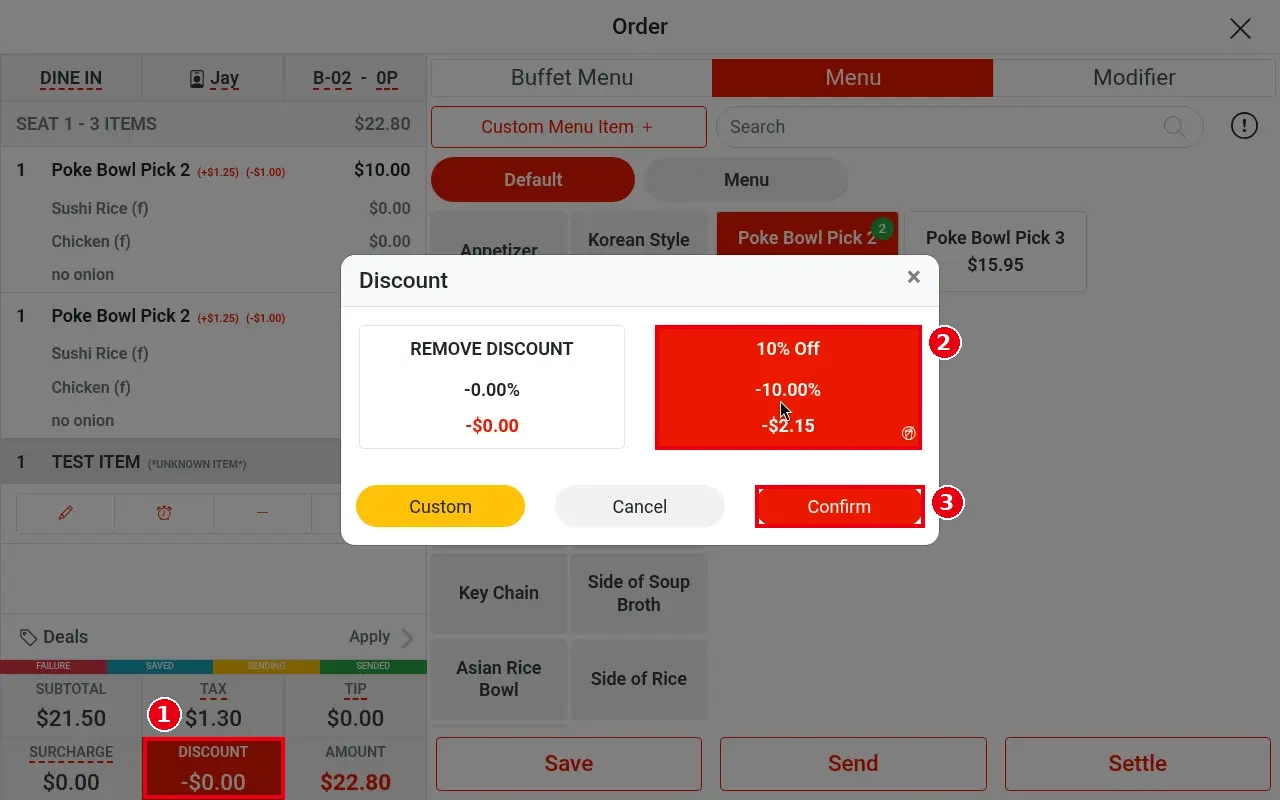 1.2.10 How to add an order-level discount, charge or tip – 1210-1