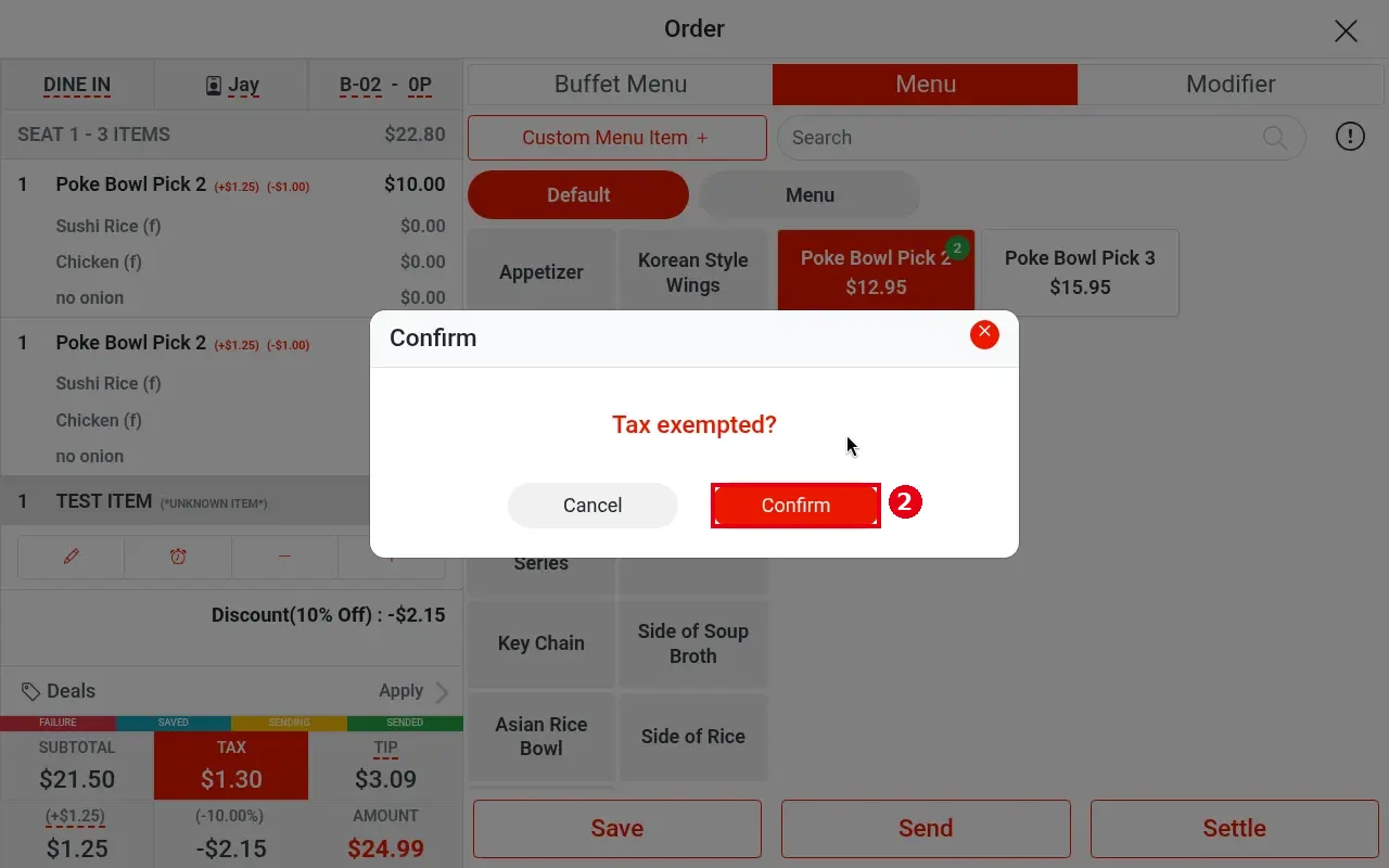 1.2.11 How to make an order tax-exempt – 1211-2