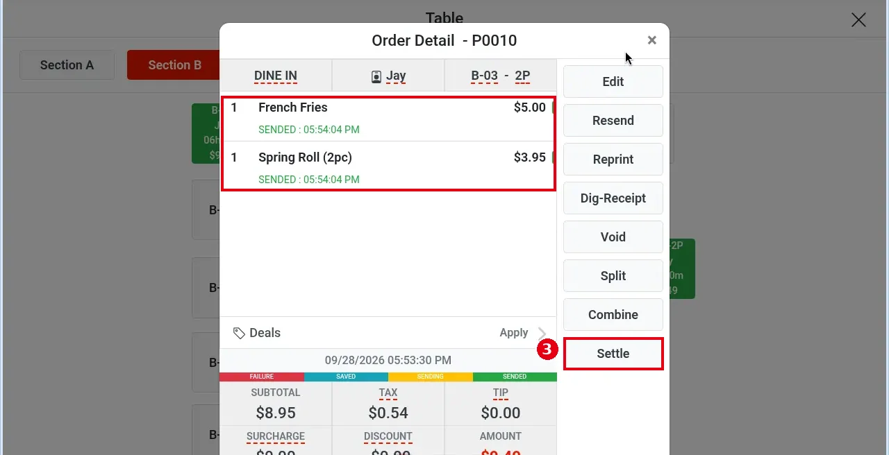 1.2.12 How to save, send and settle an order – 1212-3