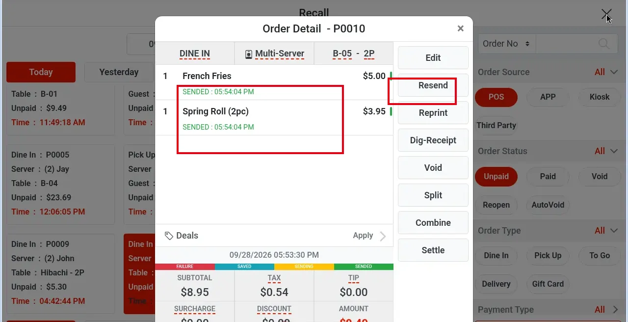 1.2.12 How to save, send and settle an order – 1212-6