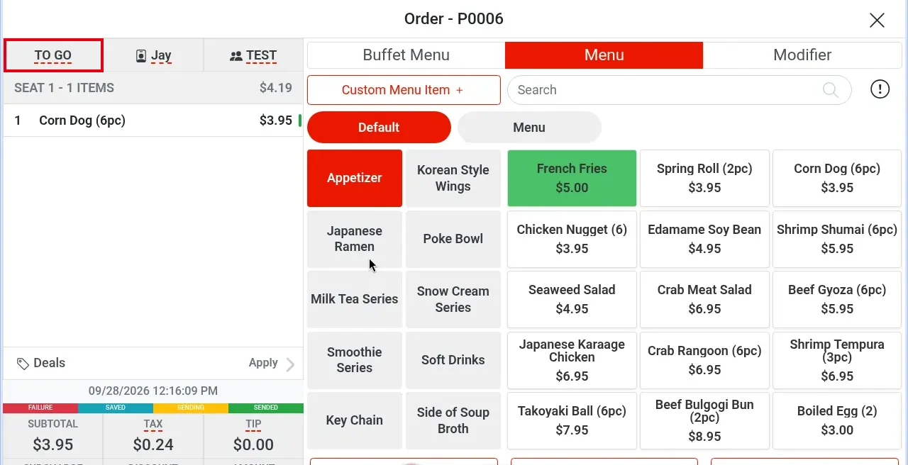 1.2.13 How to change an order's type, server, table or customer – 1213-13