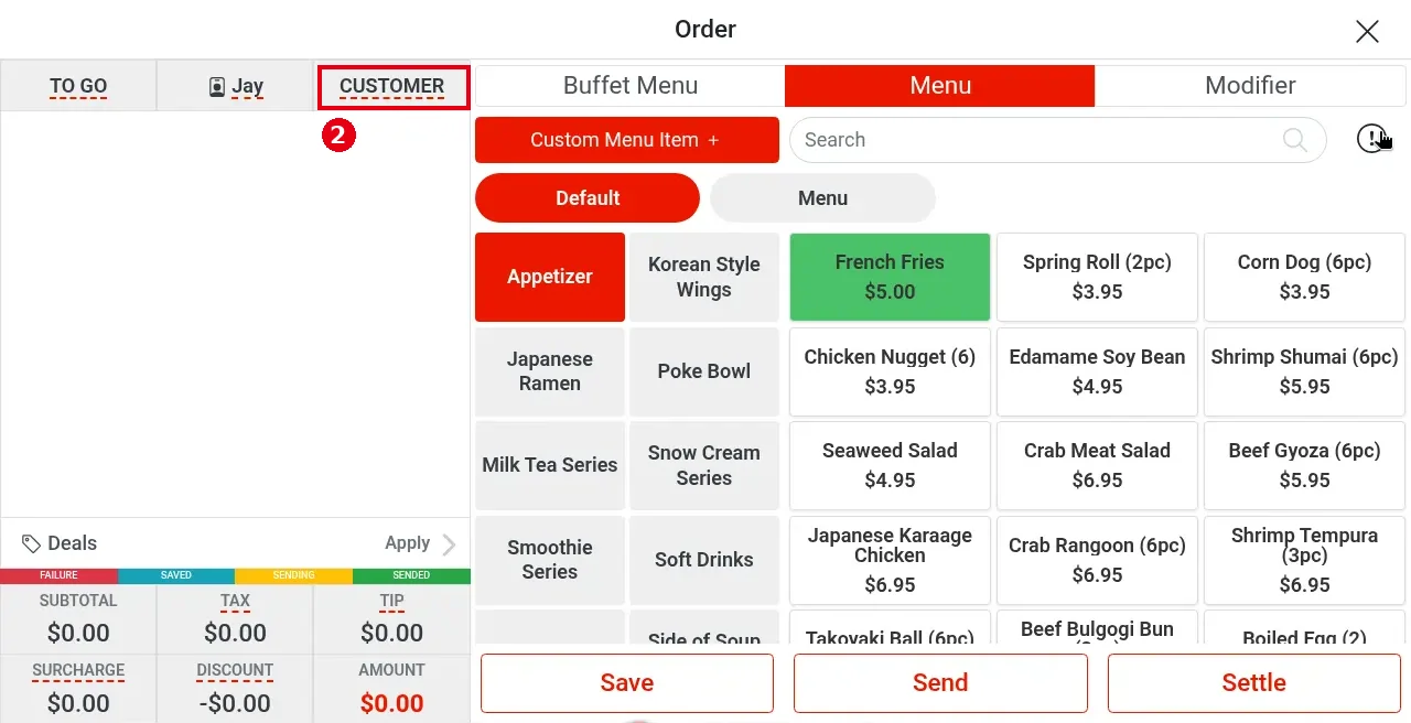 1.2.2 How to start a to-go order – 122-2