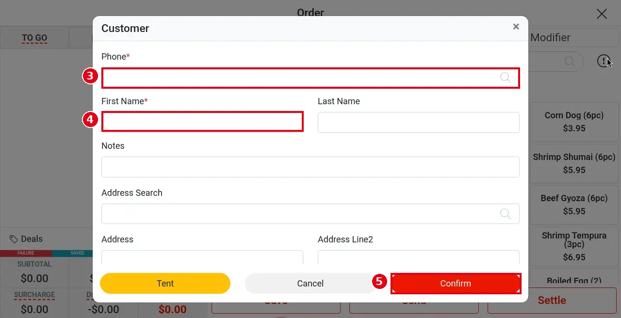1.2.2 How to start a to-go order – 122-3