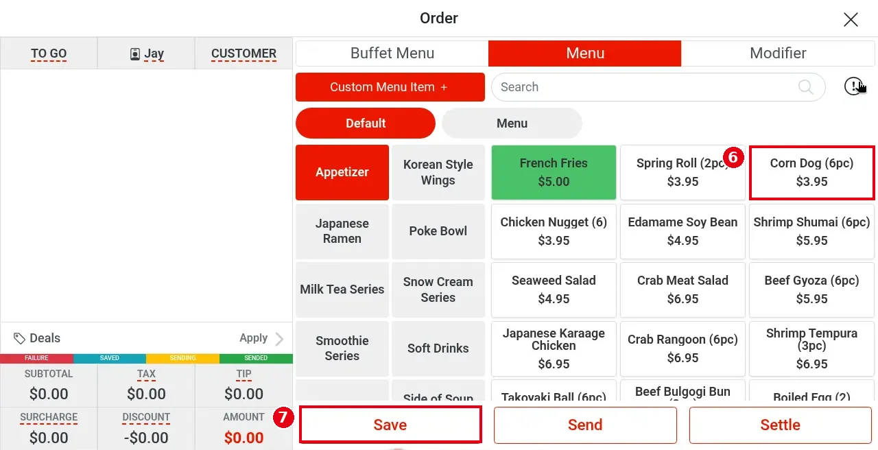 1.2.2 How to start a to-go order – 122-6