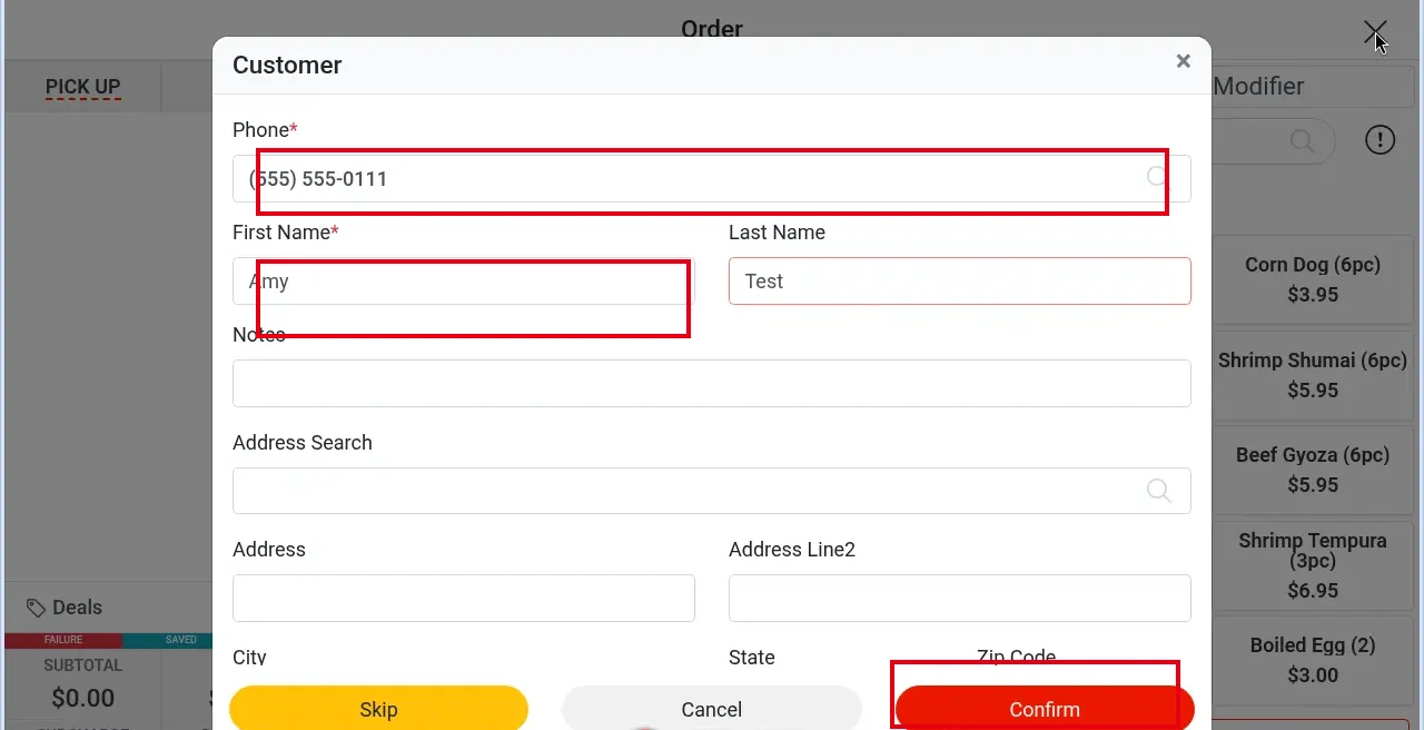 1.2.3 How to take a phone pick-up order – 123-7