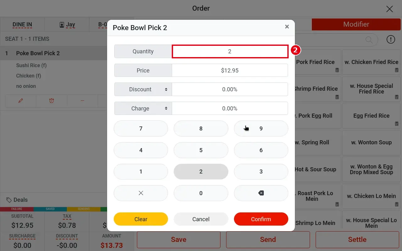 1.2.7 How to change an item's quantity, price, discount or charge – 127-2