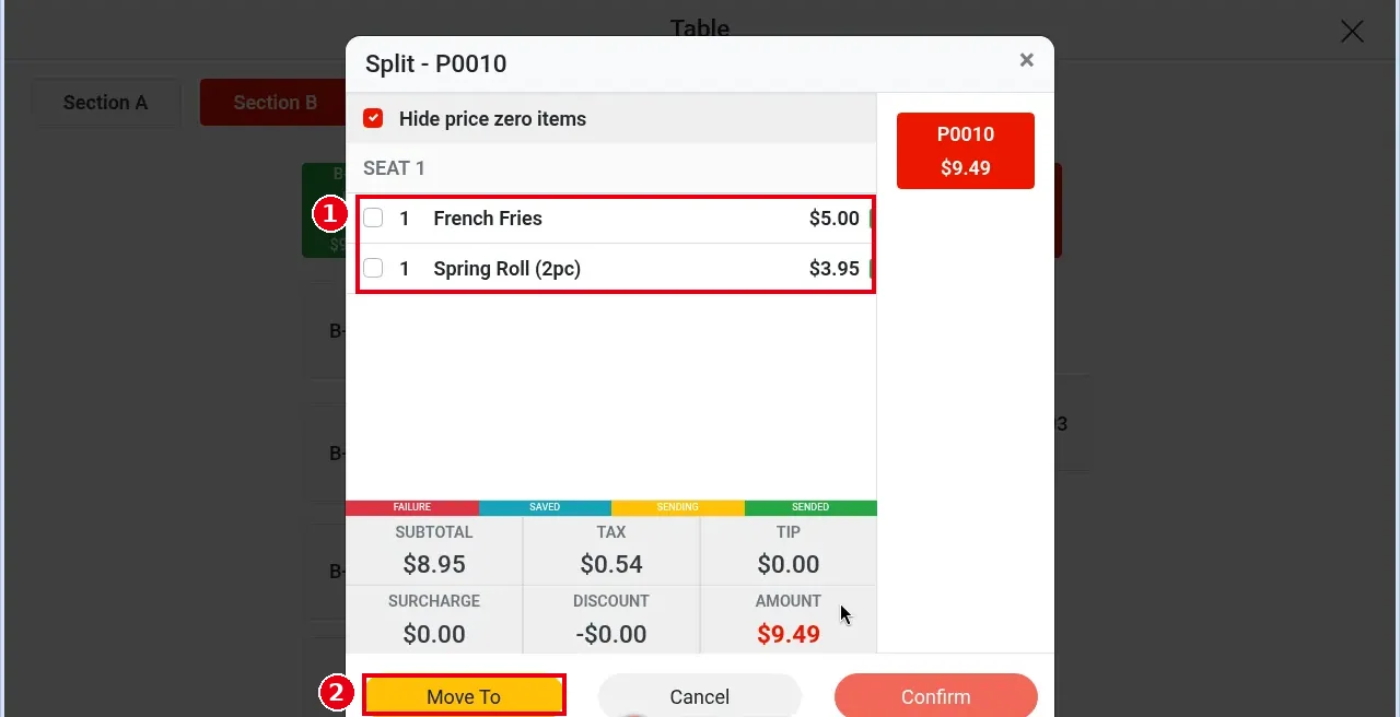 1.3.7 How to split a check by item – 137-1