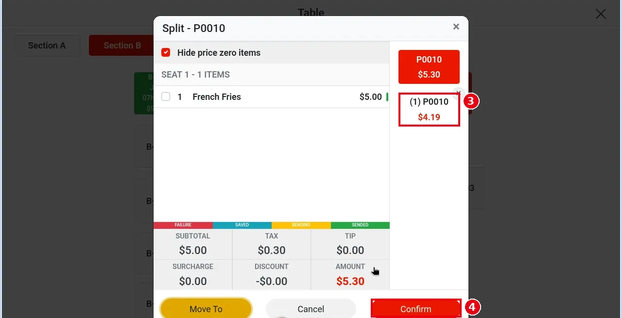 1.3.7 How to split a check by item – 137-2