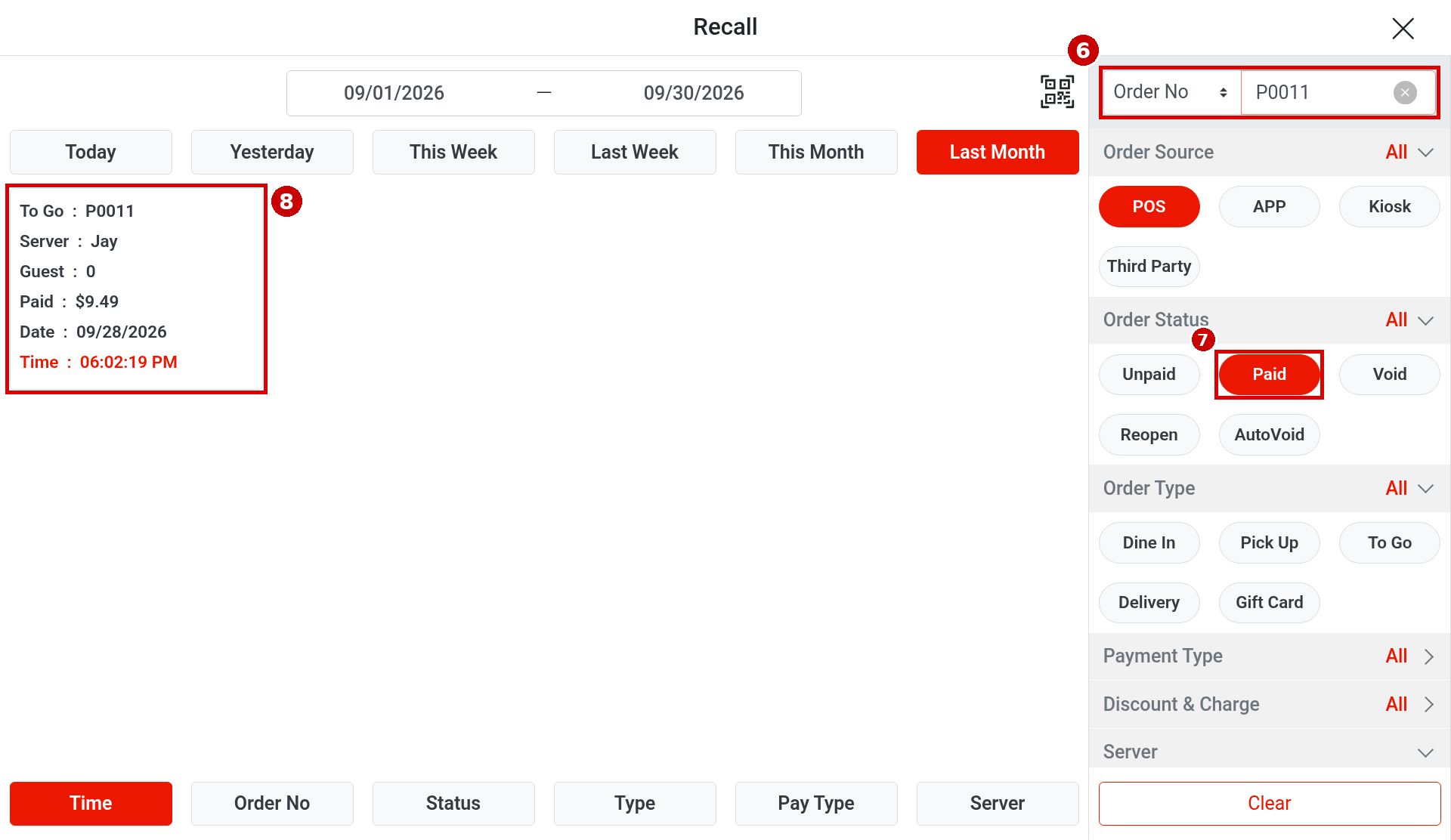 1.4.1 How to find an order in Recall – 141-3