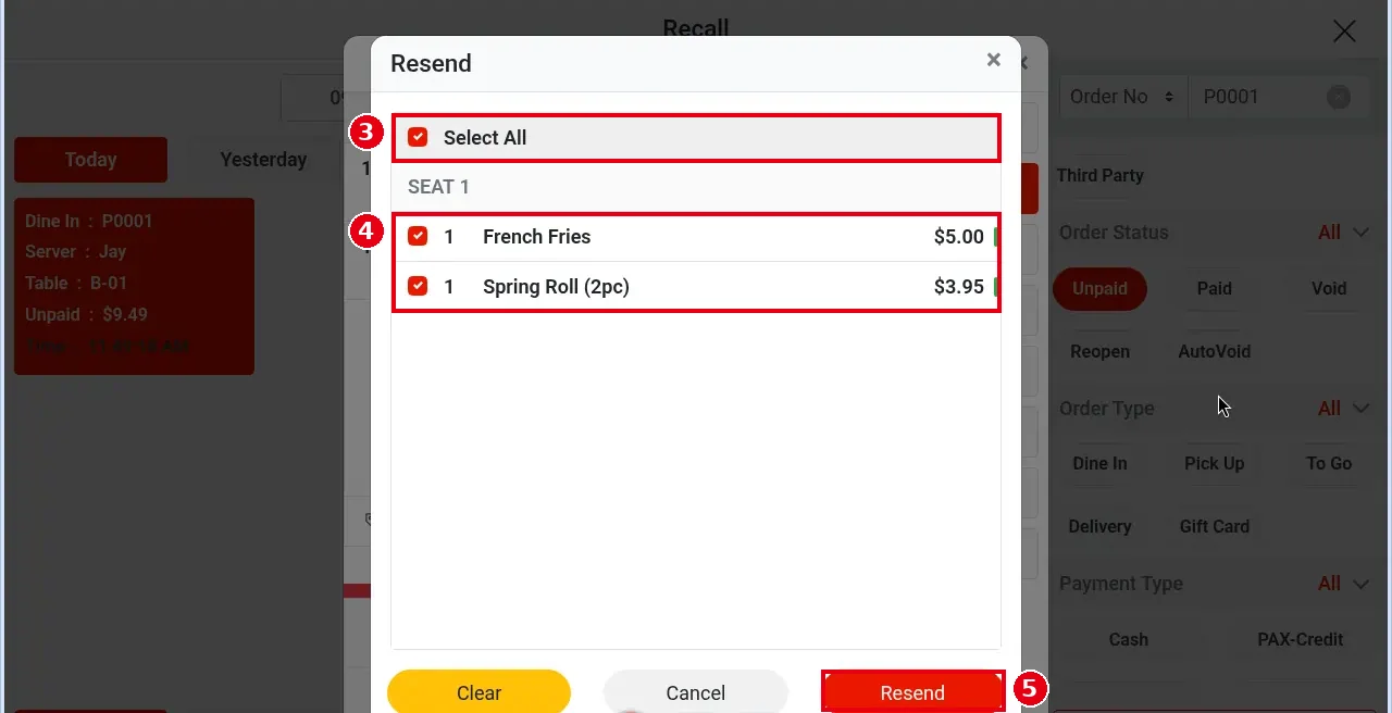 1.4.2 How to resend or reprint an order – 142-2