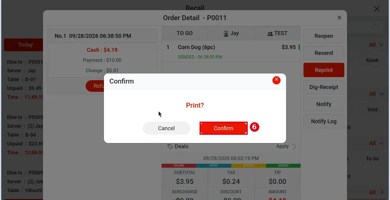 1.4.2 How to resend or reprint an order – 142-3
