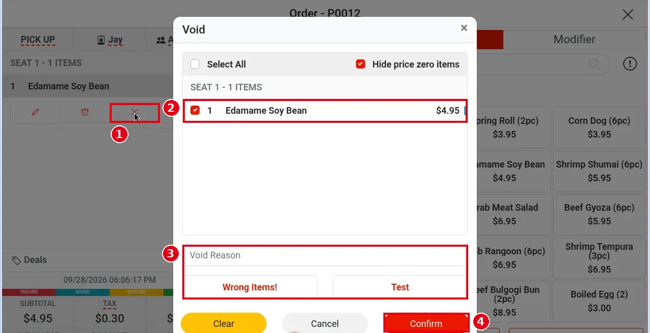 1.4.4 How to void an item – 144-1