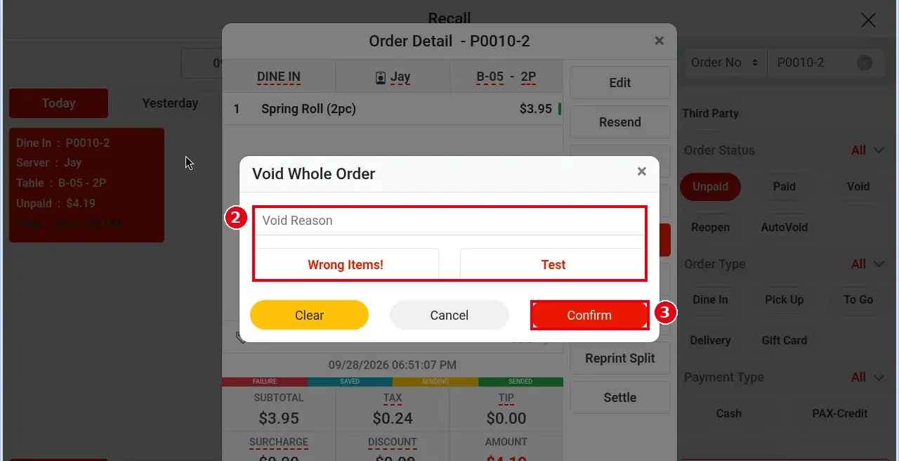1.4.5 How to void an unpaid order – 145-2