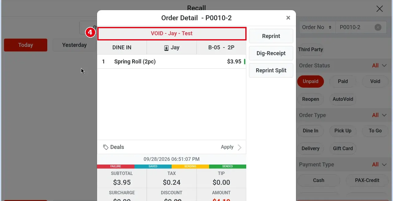 1.4.5 How to void an unpaid order – 145-3