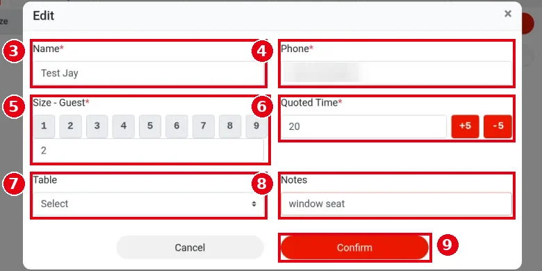 1.7.2 How to add a party to the waitlist – 172-3b