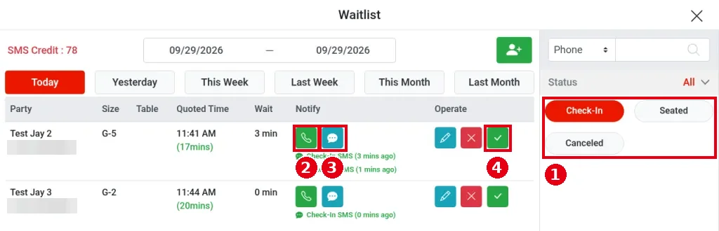 1.7.3 How to notify a waiting party that their table is ready – 173-1b