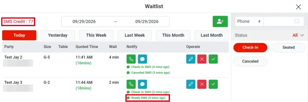 1.7.3 How to notify a waiting party that their table is ready – 173-4