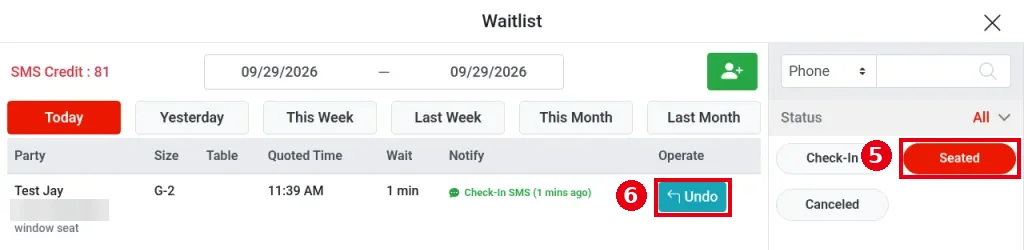 1.7.3 How to notify a waiting party that their table is ready – 173-5