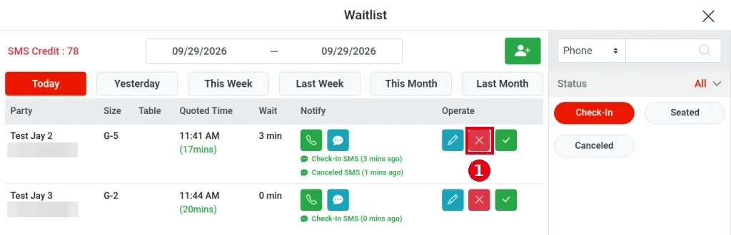 1.7.4 How to cancel a waitlist entry – 174-1b