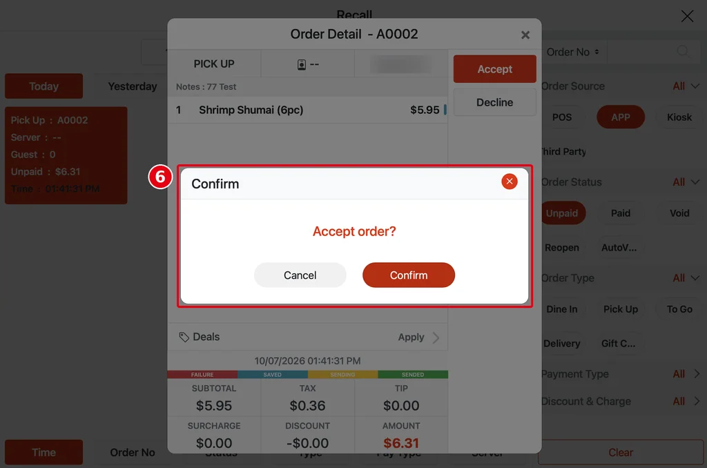 1.9.1 How to receive and handle online and app orders on the POS – 191-4