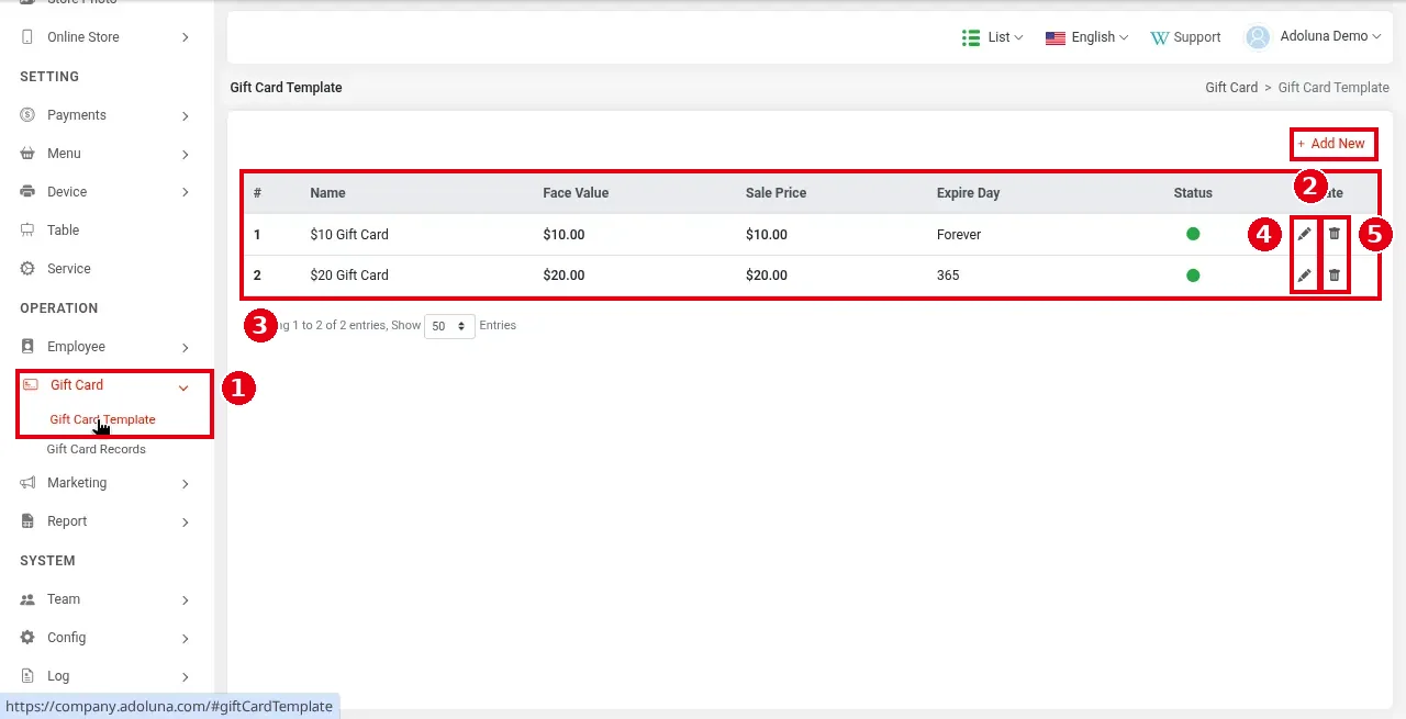 2.10.1 How to set up gift card templates – 2101-1