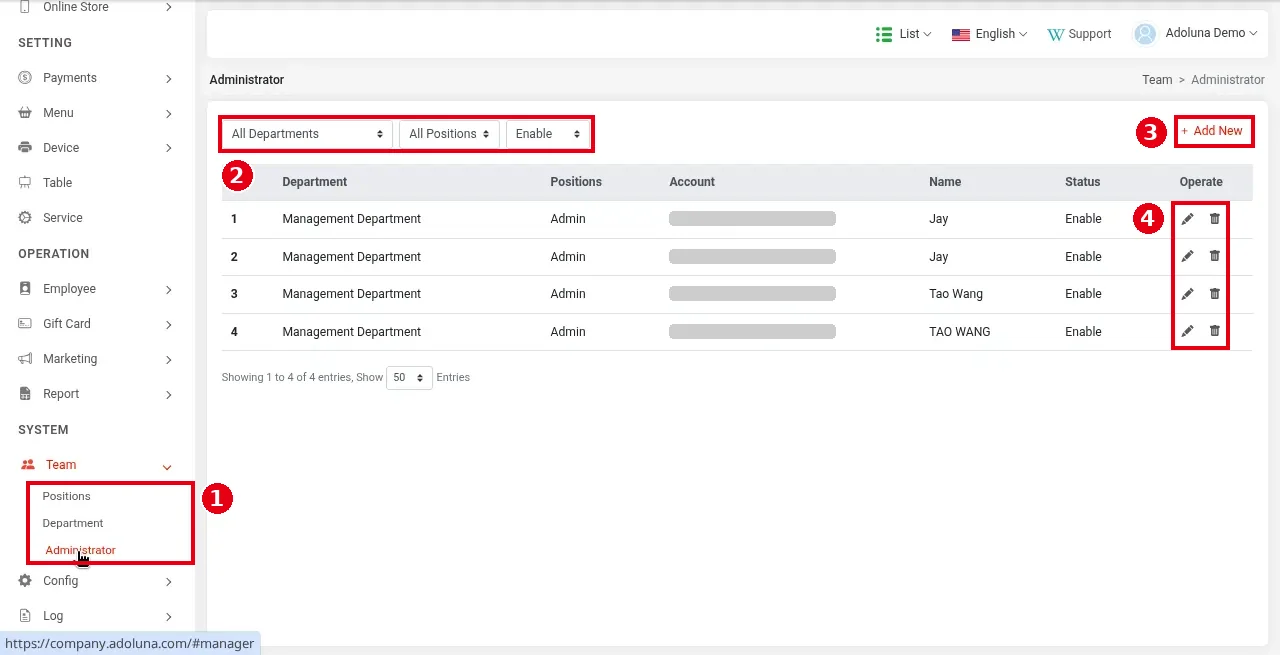 2.1.3 How to manage Backoffice users (Team) – 213-1