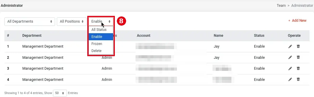 2.1.3 How to manage Backoffice users (Team) – 213-4