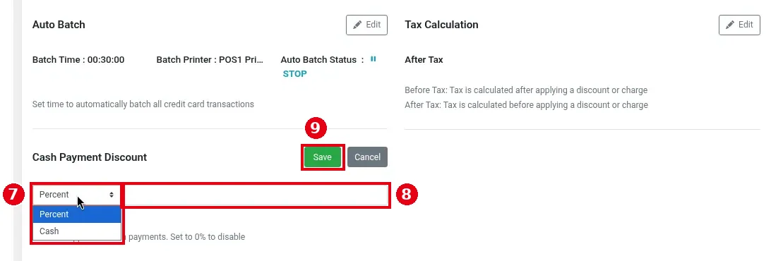 2.2.4 How to turn on the cash payment discount – 224-5