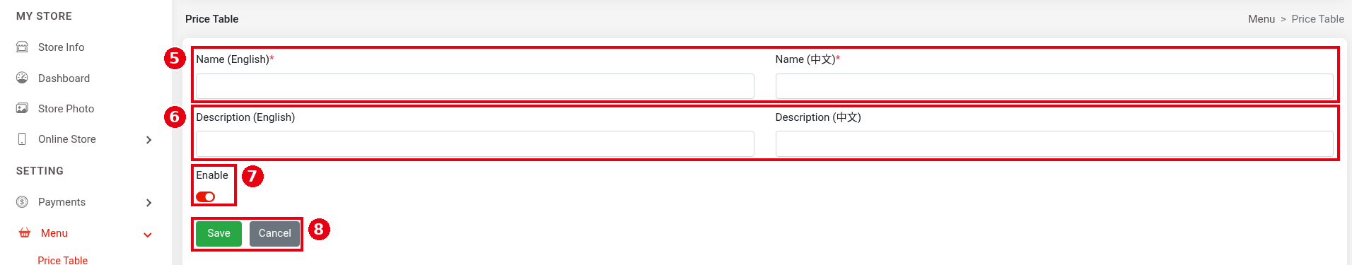 2.3.1 How to set up price tables – 231-2