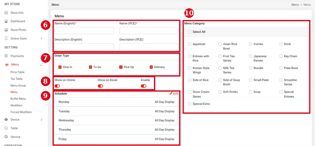 2.3.4 How to create and sort menu categories – 234-2