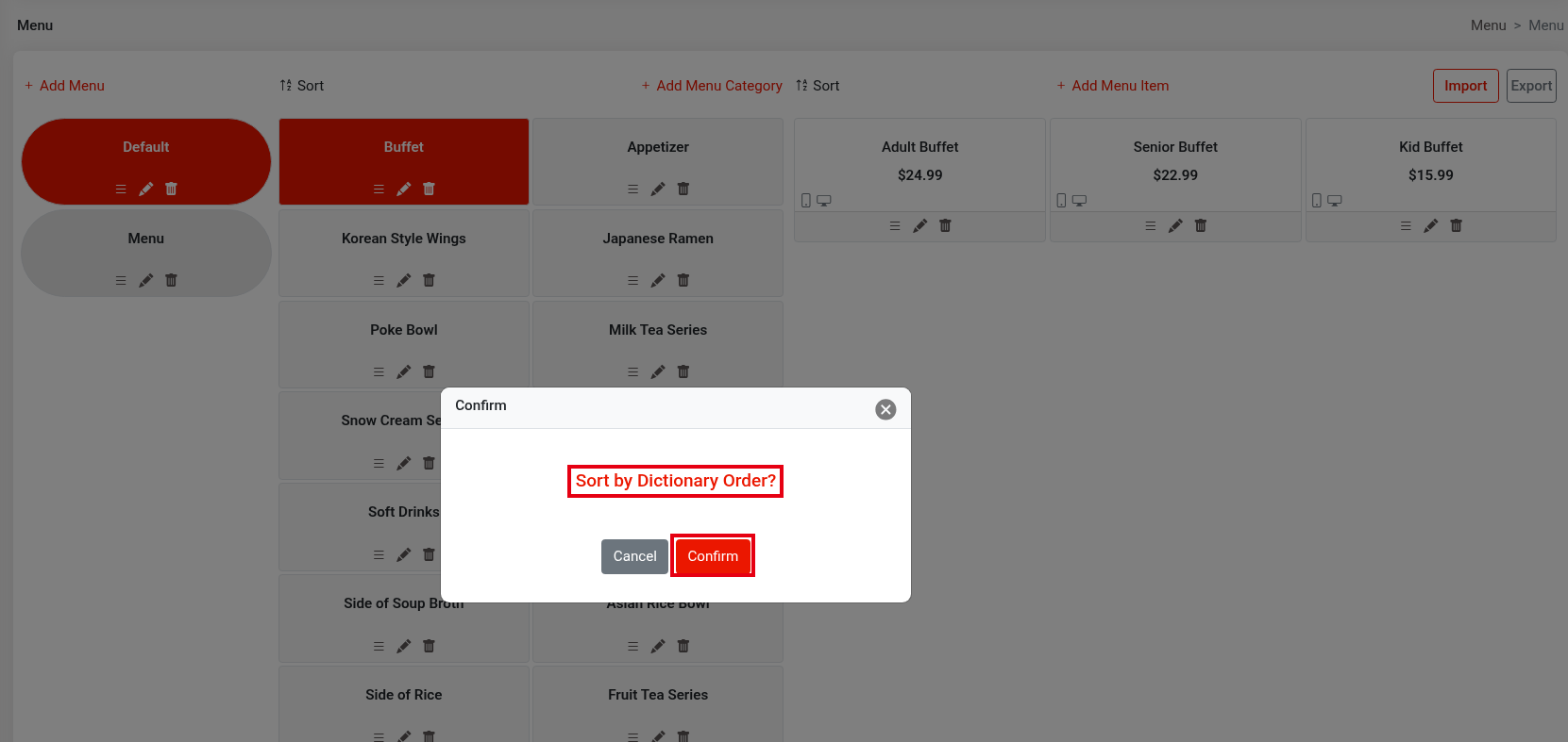 2.3.4 How to create and sort menu categories – 234-5