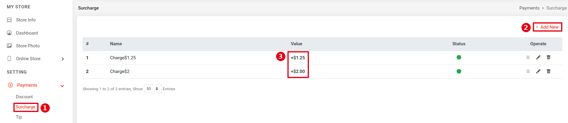 2.4.2 How to set up surcharges – 242-1