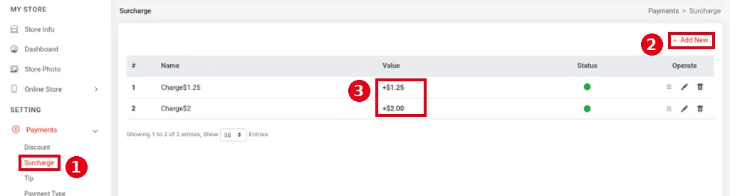 2.4.2 How to set up surcharges – 242-1