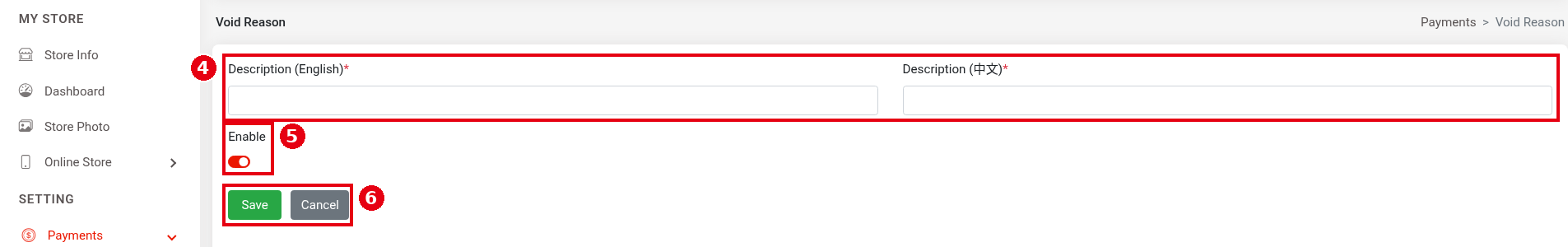 2.4.5 How to set up void reasons – 245-2