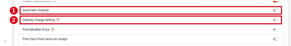 2.5.3 How to set up automatic gratuity for large parties – 253-1