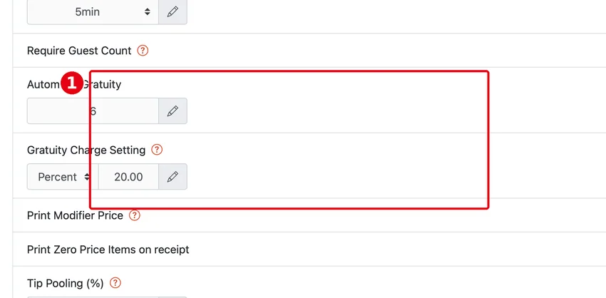 2.5.3 How to set up automatic gratuity for large parties – 253-bo