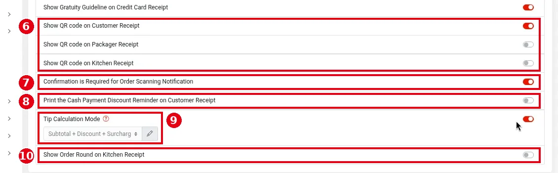 2.5.5 How to set receipt messages and tip guidelines – 255-2