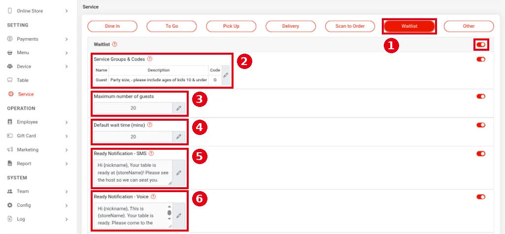 2.6.1 How to set up the waitlist – 261-1