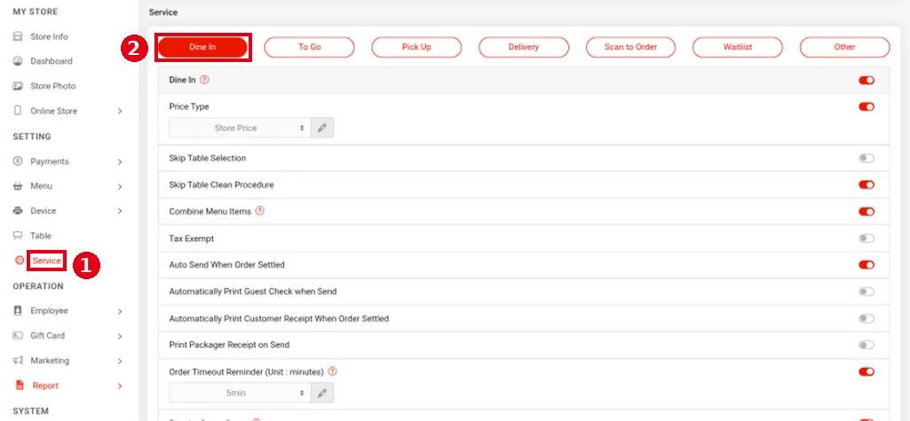 2.6.3 How to set buffet time limits and ordering intervals – 263-1