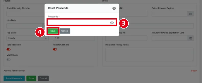 2.8.3 How to reset an employee's passcode – 283-3