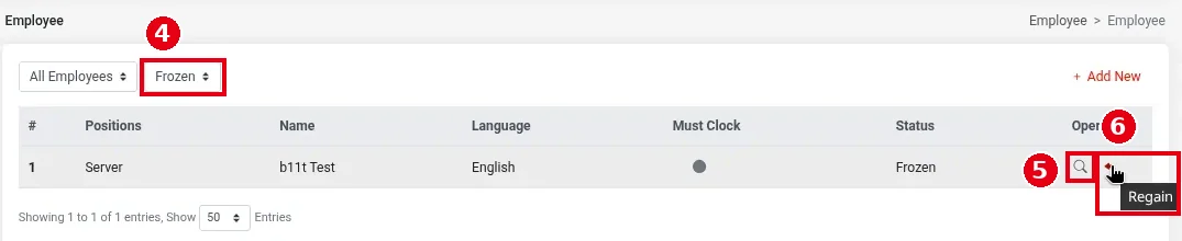 2.8.4 How to freeze, delete or restore an employee – 284-5